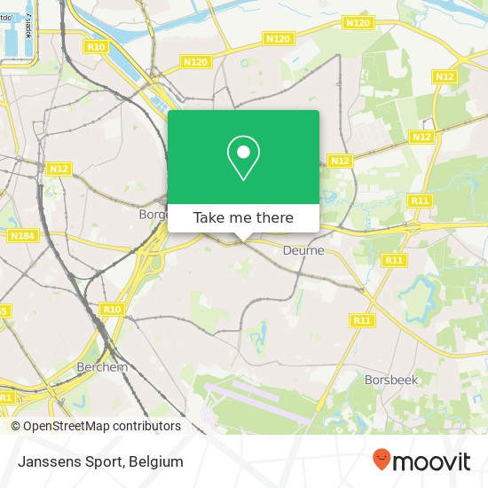 Janssens Sport, Herentalsebaan 168 2100 Antwerpen plan