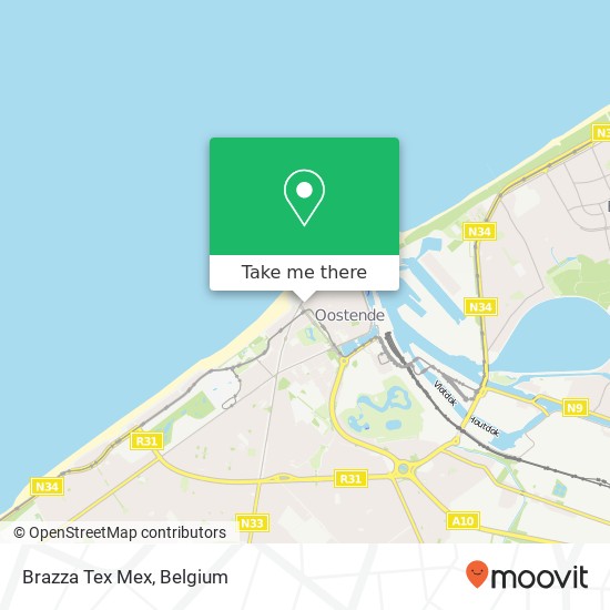 Brazza Tex Mex, Monacoplein 7 8400 Oostende plan