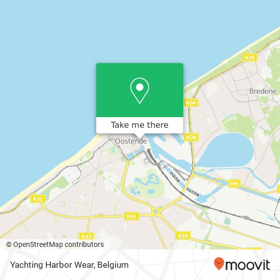 Yachting Harbor Wear, Visserskaai 8400 Oostende map