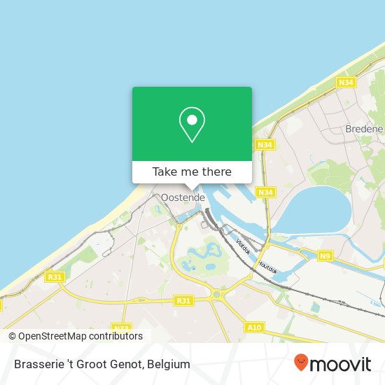 Brasserie 't Groot Genot, Visserskaai 12 8400 Oostende map