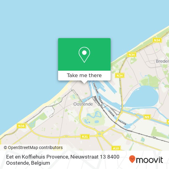 Eet en Koffiehuis Provence, Nieuwstraat 13 8400 Oostende map