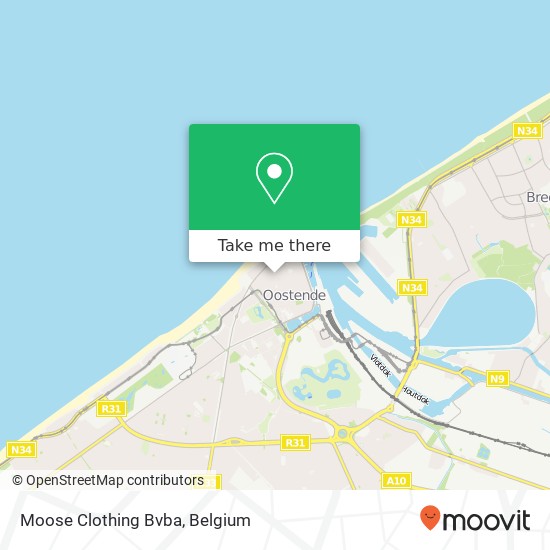 Moose Clothing Bvba, Vlaanderenstraat 5 Oostende plan