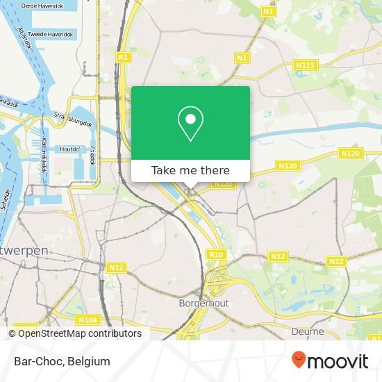 Bar-Choc, Tweemontstraat 449 2100 Antwerpen map