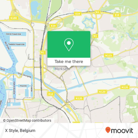 X Style, Bredabaan 429 2170 Antwerpen map