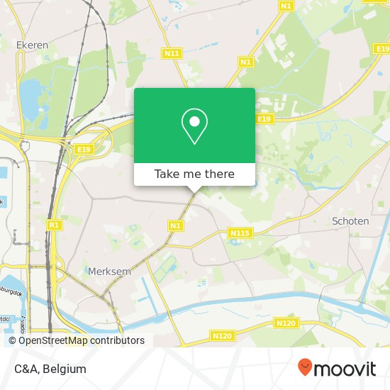 C&A, Bredabaan 891 2170 Antwerpen map