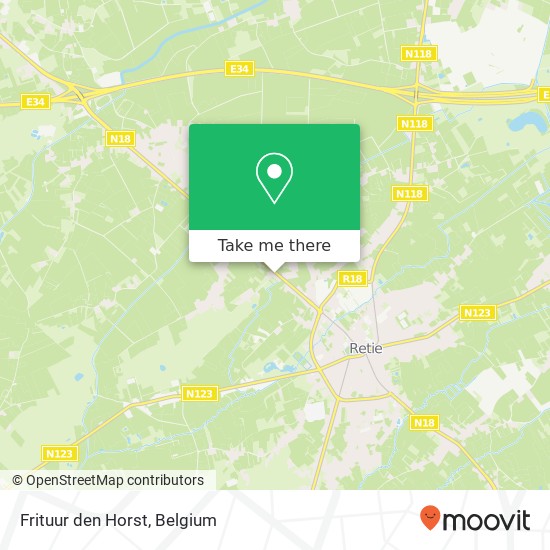 Frituur den Horst, Turnhoutsebaan 107A 2470 Retie map