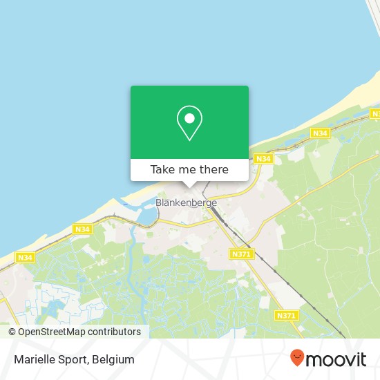 Marielle Sport, Molenstraat 28 8370 Blankenberge plan
