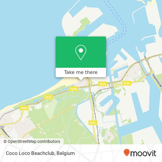 Coco Loco Beachclub, Zeedijk 12 8380 Brugge plan