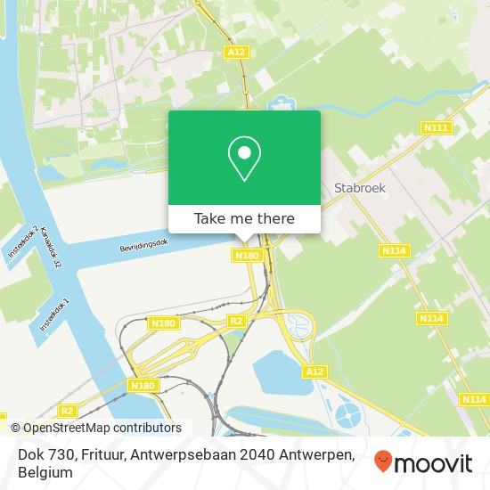 Dok 730, Frituur, Antwerpsebaan 2040 Antwerpen plan