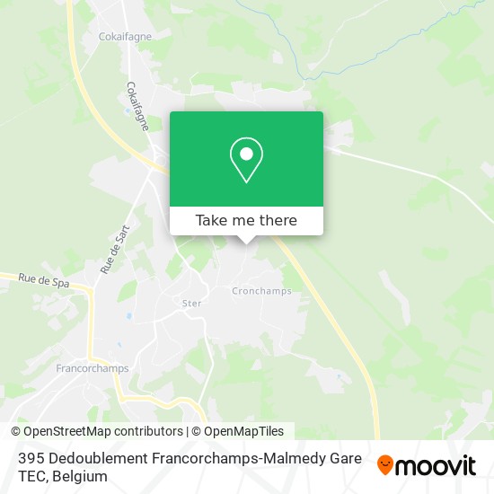 395 Dedoublement Francorchamps-Malmedy Gare TEC map