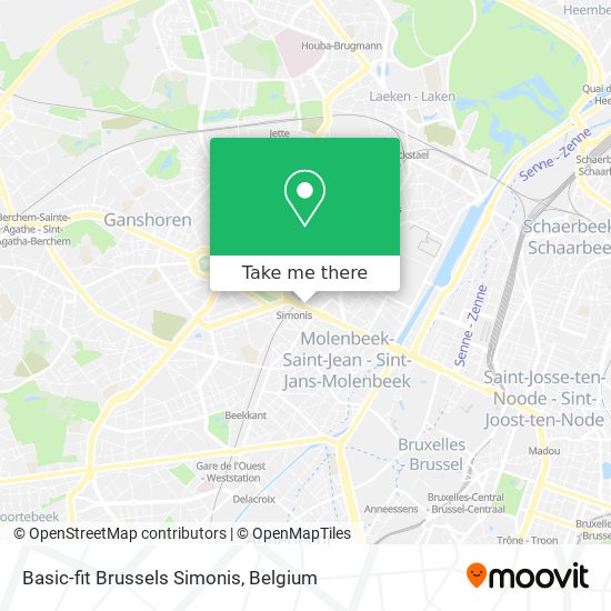 Basic-fit Brussels Simonis map