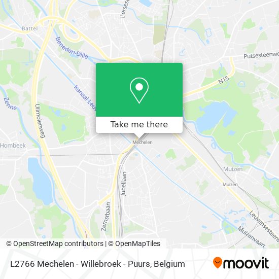 L2766 Mechelen - Willebroek - Puurs map