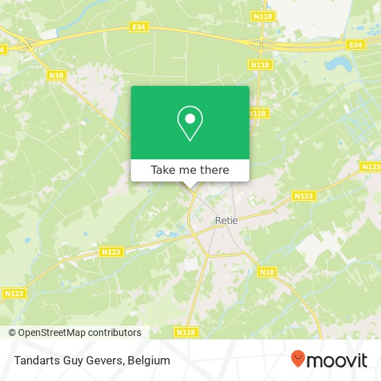 Tandarts Guy Gevers map