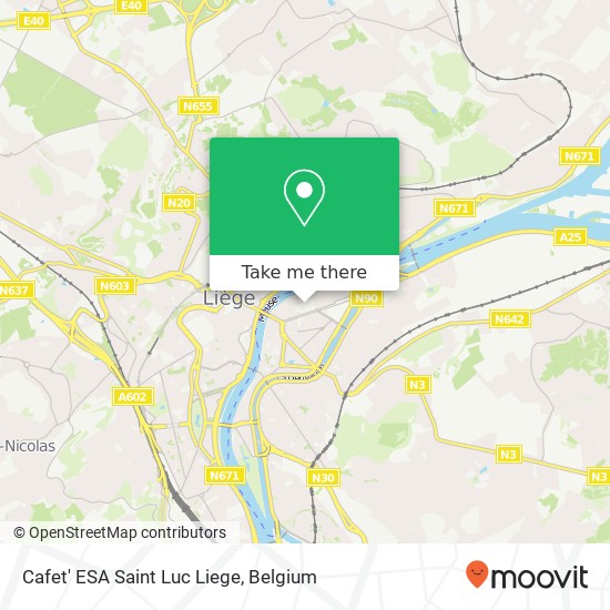 Cafet' ESA Saint Luc Liege map