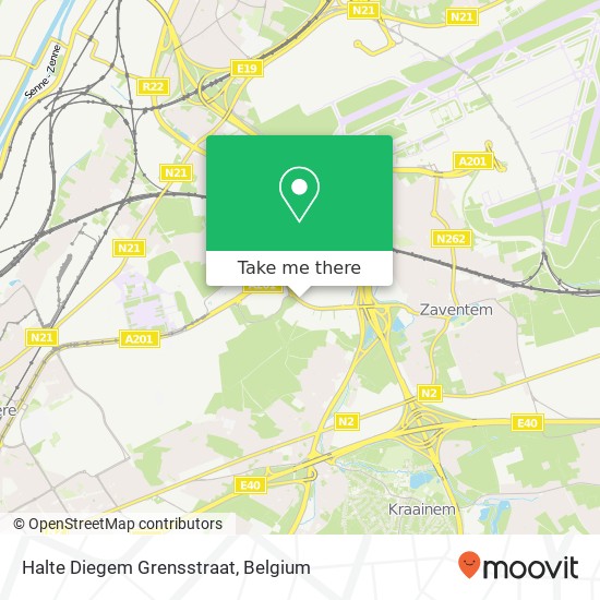 Halte Diegem Grensstraat map