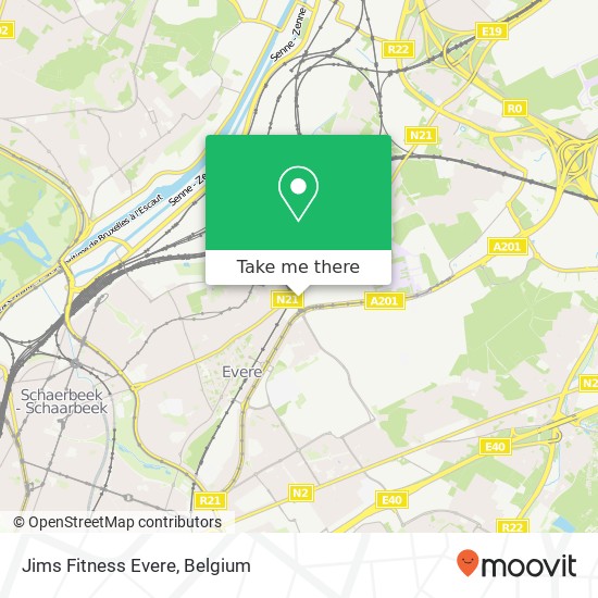 Jims Fitness Evere map