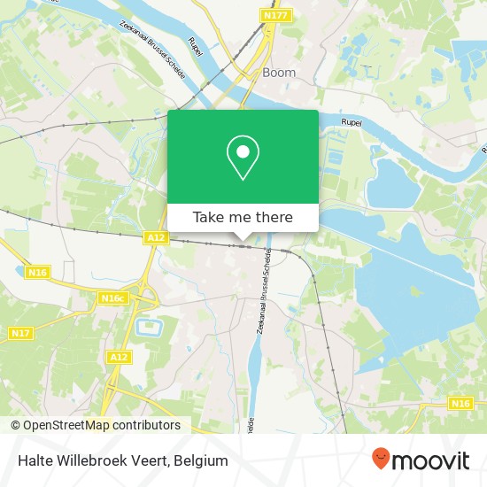 Halte Willebroek Veert map