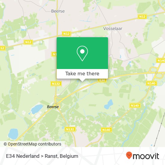 E34 Nederland > Ranst map