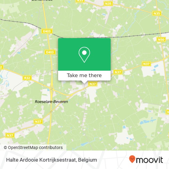 Halte Ardooie Kortrijksestraat map