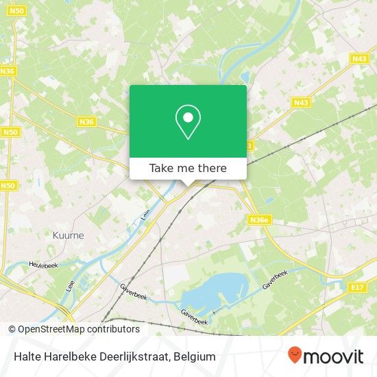 Halte Harelbeke Deerlijkstraat map