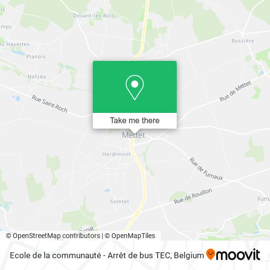 Ecole de la communauté - Arrêt de bus TEC map