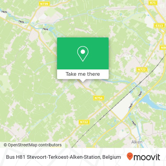 Bus H81 Stevoort-Terkoest-Alken-Station map