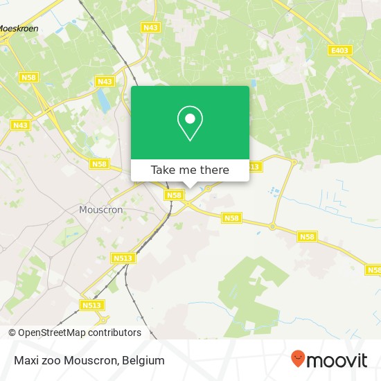 Maxi zoo Mouscron map