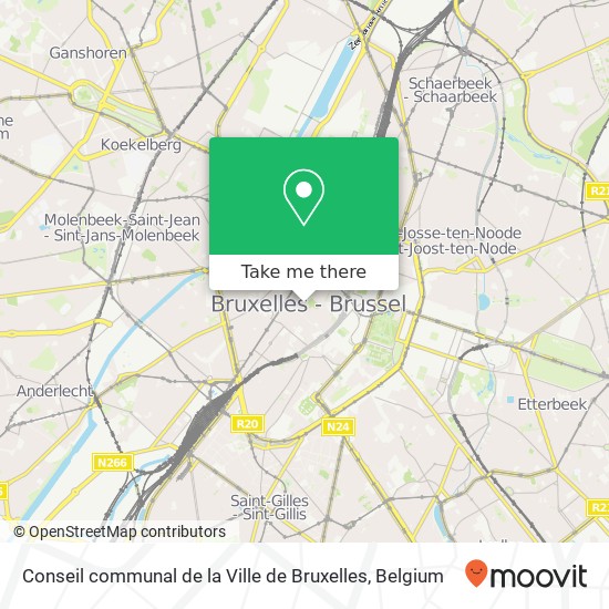 Conseil communal de la Ville de Bruxelles map