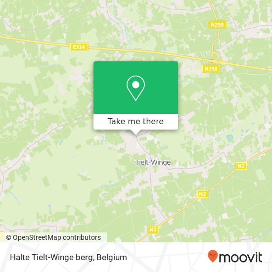 Halte Tielt-Winge berg map