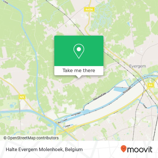 Halte Evergem Molenhoek map