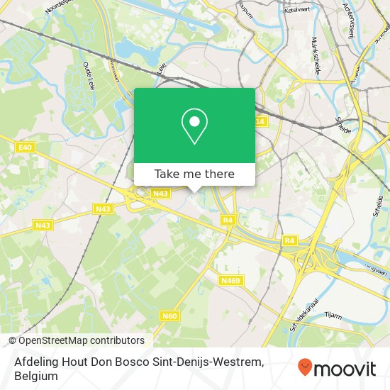 Afdeling Hout Don Bosco Sint-Denijs-Westrem map