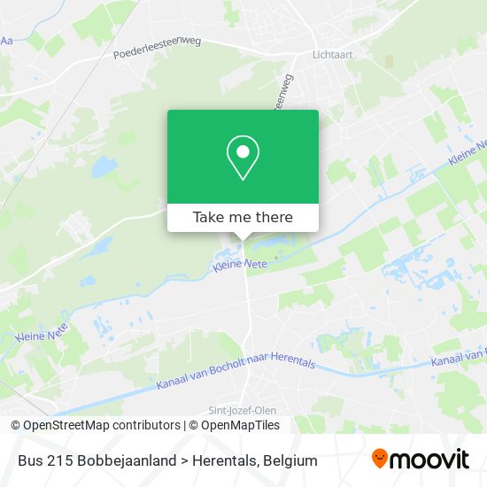 Bus 215 Bobbejaanland > Herentals map