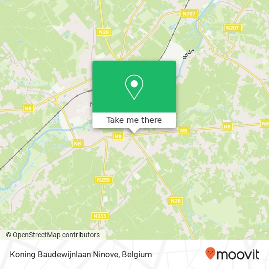 Koning Baudewijnlaan Ninove map