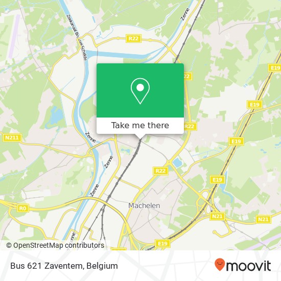 Bus 621 Zaventem map