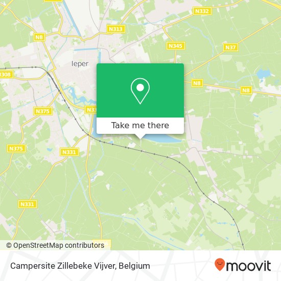 Campersite Zillebeke Vijver map