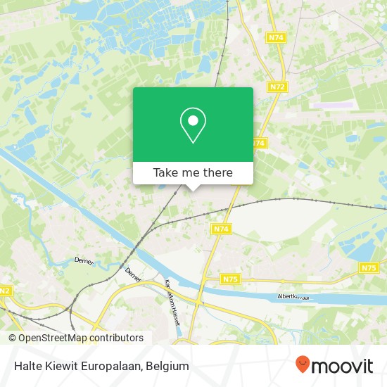 Halte Kiewit Europalaan map