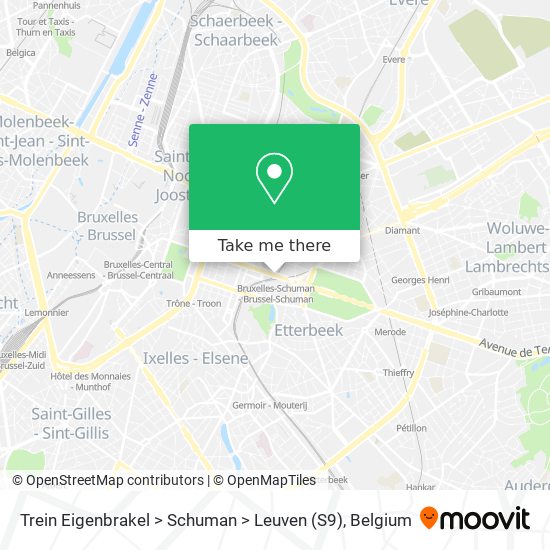 Trein Eigenbrakel > Schuman > Leuven (S9) plan