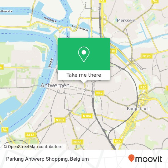 Parking Antwerp Shopping map