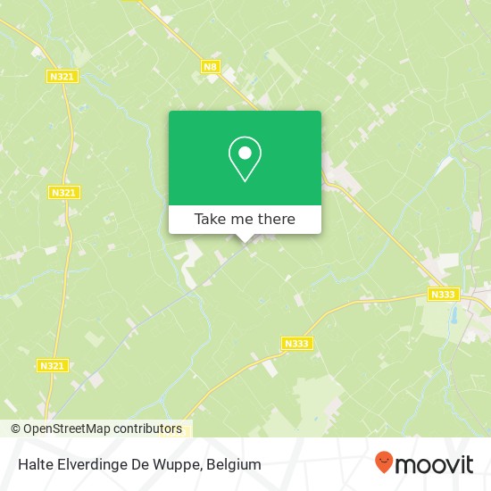 Halte Elverdinge De Wuppe map