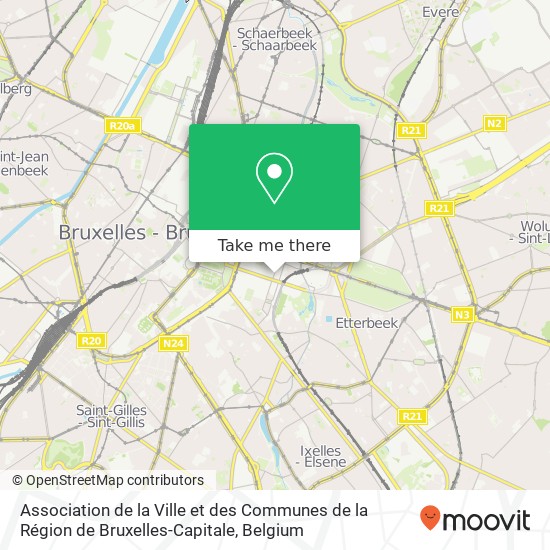 Association de la Ville et des Communes de la Région de Bruxelles-Capitale map