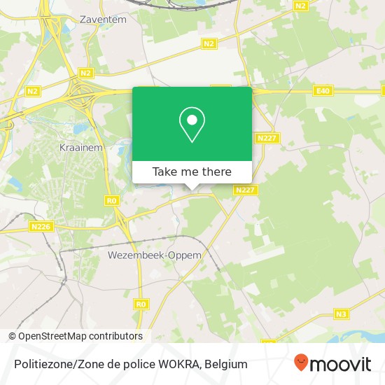 Politiezone / Zone de police WOKRA plan