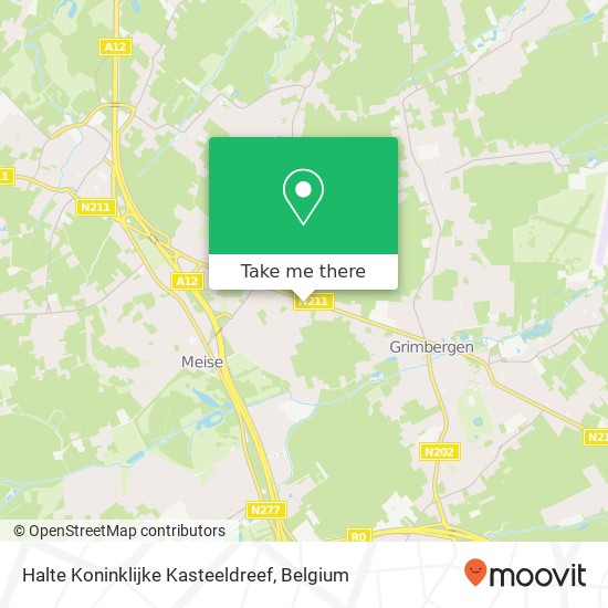 Halte Koninklijke Kasteeldreef map