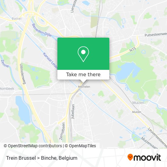 Trein Brussel > Binche plan
