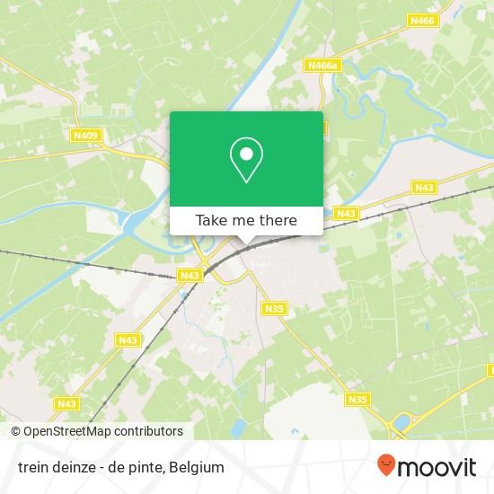 trein deinze - de pinte map