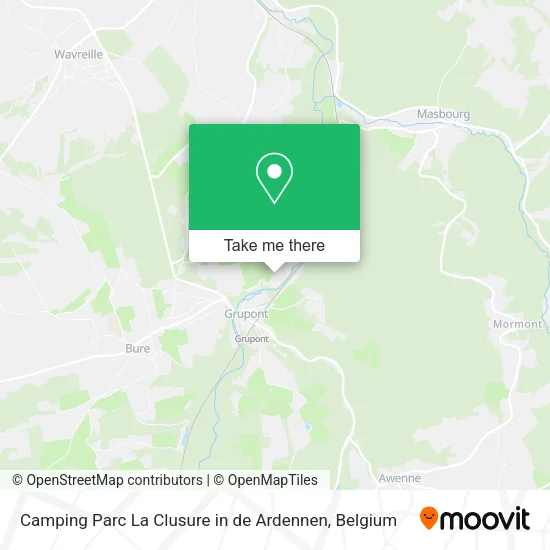 Camping Parc La Clusure in de Ardennen plan