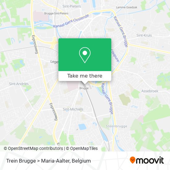 Trein Brugge > Maria-Aalter map