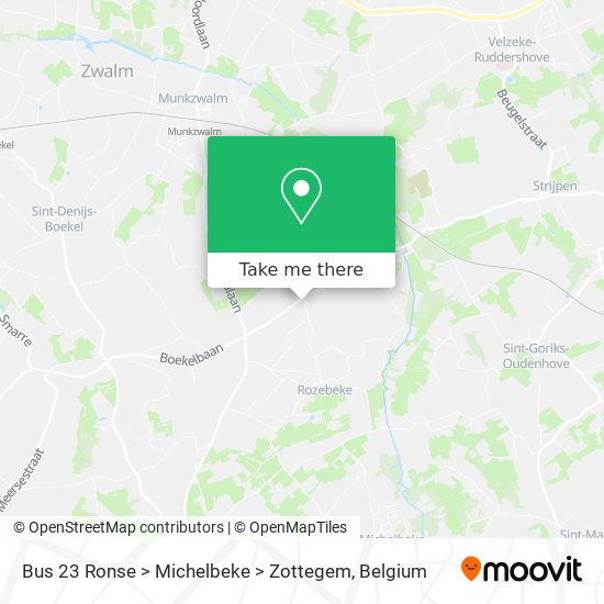 Bus 23 Ronse > Michelbeke > Zottegem map
