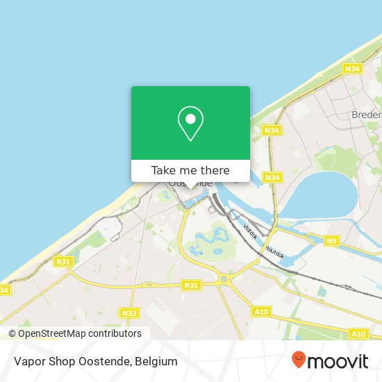 Vapor Shop Oostende map