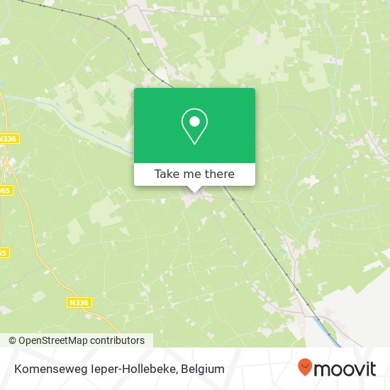 Komenseweg Ieper-Hollebeke map