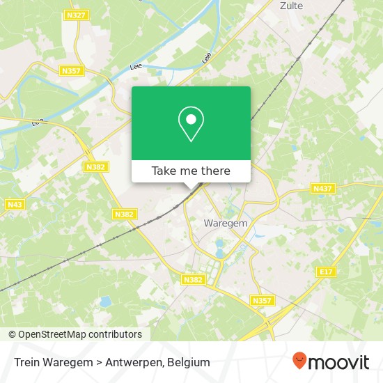 Trein Waregem > Antwerpen plan